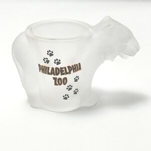 The‎ Philadelphia Zoo Polar Bear Shot Glass Paw Prints Frosted